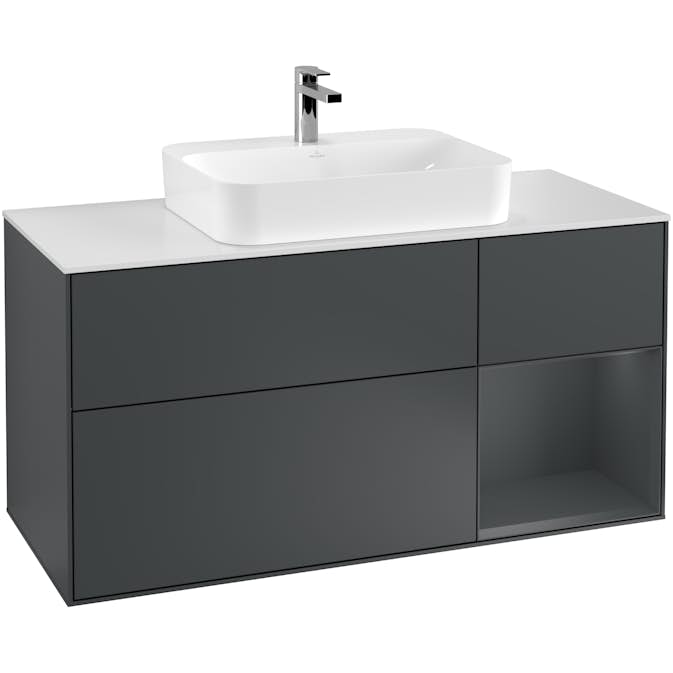 Tvättställsskåp Villeroy & Boch Finion med 3 Lådor Hylla och Bänkskiva för Ytmonterat Tvättställ