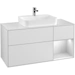 Tvättställsskåp Villeroy & Boch Finion med 3 Lådor Hylla och Bänkskiva för Ytmonterat Tvättställ