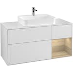 Tvättställsskåp Villeroy & Boch Finion med 3 Lådor Hylla och Bänkskiva för Ytmonterat Tvättställ