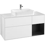 Tvättställsskåp Villeroy & Boch Finion med 3 Lådor Hylla och Bänkskiva för Ytmonterat Tvättställ