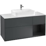 Tvättställsskåp Villeroy & Boch Finion med 3 Lådor Hylla och Bänkskiva för Ytmonterat Tvättställ