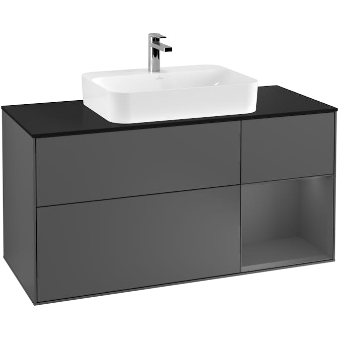 Tvättställsskåp Villeroy & Boch Finion med 3 Lådor Hylla och Bänkskiva för Ytmonterat Tvättställ