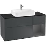 Tvättställsskåp Villeroy & Boch Finion med 3 Lådor Hylla och Bänkskiva för Ytmonterat Tvättställ
