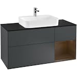 Tvättställsskåp Villeroy & Boch Finion med 3 Lådor Hylla och Bänkskiva för Ytmonterat Tvättställ