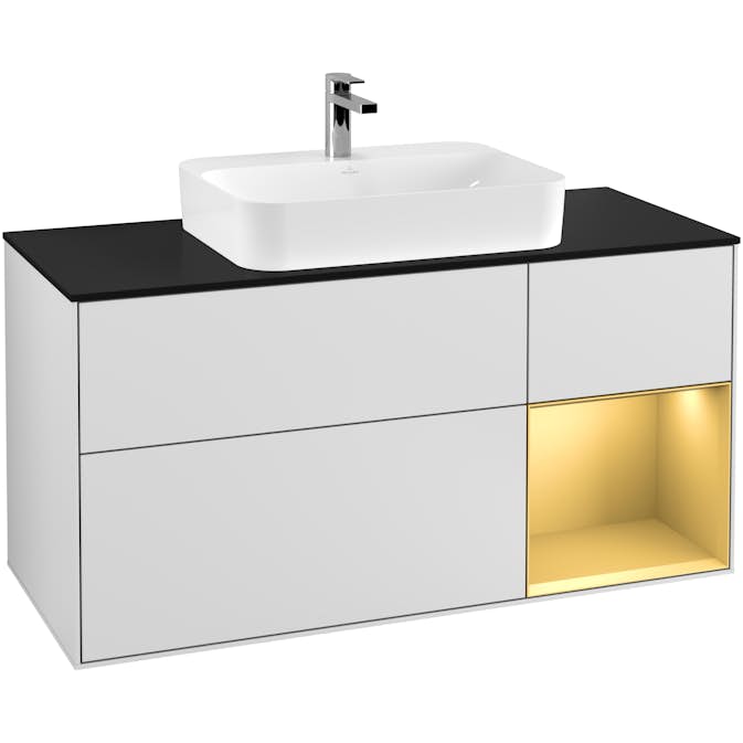 Tvättställsskåp Villeroy & Boch Finion med 3 Lådor Hylla och Bänkskiva för Ytmonterat Tvättställ