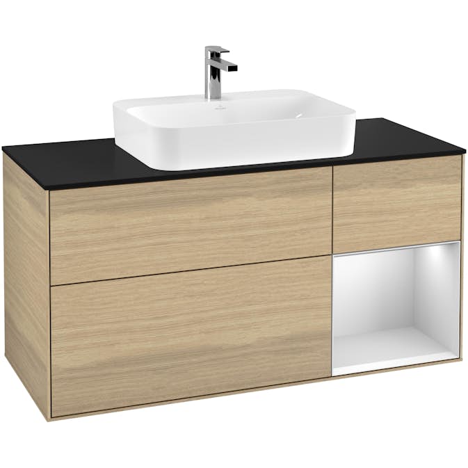 Tvättställsskåp Villeroy & Boch Finion med 3 Lådor Hylla och Bänkskiva för Ytmonterat Tvättställ