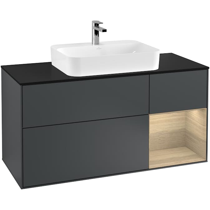 Tvättställsskåp Villeroy & Boch Finion med 3 Lådor Hylla och Bänkskiva för Ytmonterat Tvättställ