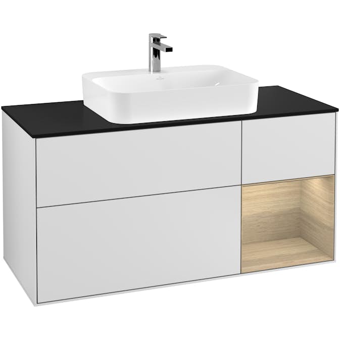 Tvättställsskåp Villeroy & Boch Finion med 3 Lådor Hylla och Bänkskiva för Ytmonterat Tvättställ