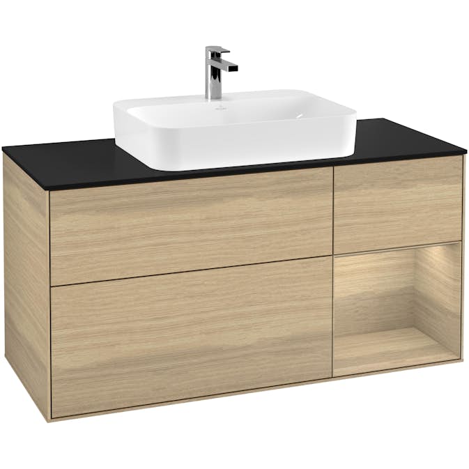 Tvättställsskåp Villeroy & Boch Finion med 3 Lådor Hylla och Bänkskiva för Ytmonterat Tvättställ