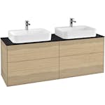 Tvättställsskåp Villeroy & Boch Finion med 4 Lådor och Bänkskiva för Två Ytmonterade Tvättställ