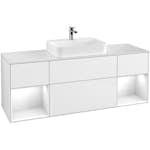 Tvättställsskåp Villeroy & Boch Finion med Två Hyllor och Bänkskiva för Ytmonterat Tvättställ