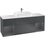 Tvättställsskåp Villeroy & Boch Finion med Två Hyllor och Bänkskiva för Ytmonterat Tvättställ