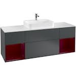 Tvättställsskåp Villeroy & Boch Finion med Två Hyllor och Bänkskiva för Ytmonterat Tvättställ