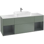 Tvättställsskåp Villeroy & Boch Finion med Två Hyllor och Bänkskiva för Ytmonterat Tvättställ
