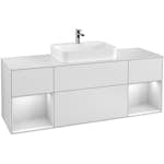 Tvättställsskåp Villeroy & Boch Finion med Två Hyllor och Bänkskiva för Ytmonterat Tvättställ
