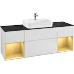 Tvättställsskåp Villeroy & Boch Finion med Två Hyllor och Bänkskiva för Ytmonterat Tvättställ