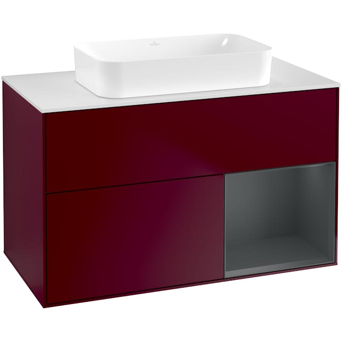 Tvättställsskåp Villeroy & Boch Finion med 2 Lådor Hylla och Bänkskiva för Fristående Tvättställ