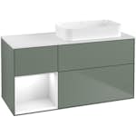 Tvättställsskåp Villeroy & Boch Finion med 3 Lådor Hylla och Bänkskiva för Ocentrerat Fristående Tvättställ