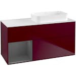 Tvättställsskåp Villeroy & Boch Finion med 3 Lådor Hylla och Bänkskiva för Ocentrerat Fristående Tvättställ