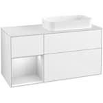 Tvättställsskåp Villeroy & Boch Finion med 3 Lådor Hylla och Bänkskiva för Ocentrerat Fristående Tvättställ