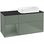 Tvättställsskåp Villeroy & Boch Finion med 3 Lådor Hylla och Bänkskiva för Ocentrerat Fristående Tvättställ