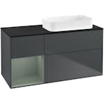 Tvättställsskåp Villeroy & Boch Finion med 3 Lådor Hylla och Bänkskiva för Ocentrerat Fristående Tvättställ