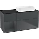 Tvättställsskåp Villeroy & Boch Finion med 3 Lådor Hylla och Bänkskiva för Ocentrerat Fristående Tvättställ