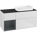 Tvättställsskåp Villeroy & Boch Finion med 3 Lådor Hylla och Bänkskiva för Ocentrerat Fristående Tvättställ