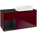 Tvättställsskåp Villeroy & Boch Finion med 3 Lådor Hylla och Bänkskiva för Ocentrerat Fristående Tvättställ