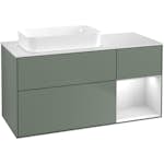 Tvättställsskåp Villeroy & Boch Finion med 3 Lådor Hylla och Bänkskiva för Ocentrerat Fristående Tvättställ