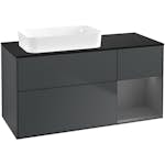 Tvättställsskåp Villeroy & Boch Finion med 3 Lådor Hylla och Bänkskiva för Ocentrerat Fristående Tvättställ