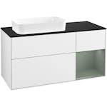 Tvättställsskåp Villeroy & Boch Finion med 3 Lådor Hylla och Bänkskiva för Ocentrerat Fristående Tvättställ