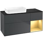 Tvättställsskåp Villeroy & Boch Finion med 3 Lådor Hylla och Bänkskiva för Ocentrerat Fristående Tvättställ