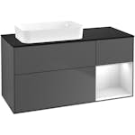 Tvättställsskåp Villeroy & Boch Finion med 3 Lådor Hylla och Bänkskiva för Ocentrerat Fristående Tvättställ