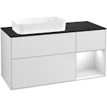 Tvättställsskåp Villeroy & Boch Finion med 3 Lådor Hylla och Bänkskiva för Ocentrerat Fristående Tvättställ