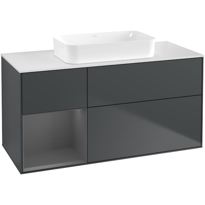 Tvättställsskåp Villeroy & Boch Finion med 3 Lådor Hylla och Bänkskiva för Fristående Tvättställ
