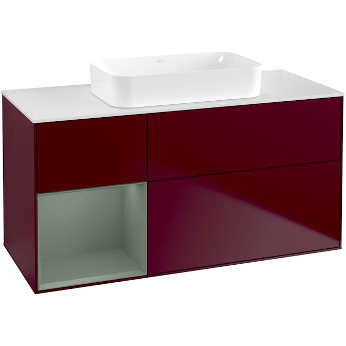 Tvättställsskåp Villeroy & Boch Finion med 3 Lådor Hylla och Bänkskiva för Fristående Tvättställ