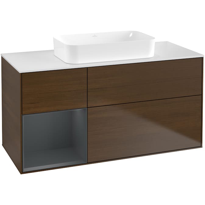 Tvättställsskåp Villeroy & Boch Finion med 3 Lådor Hylla och Bänkskiva för Fristående Tvättställ