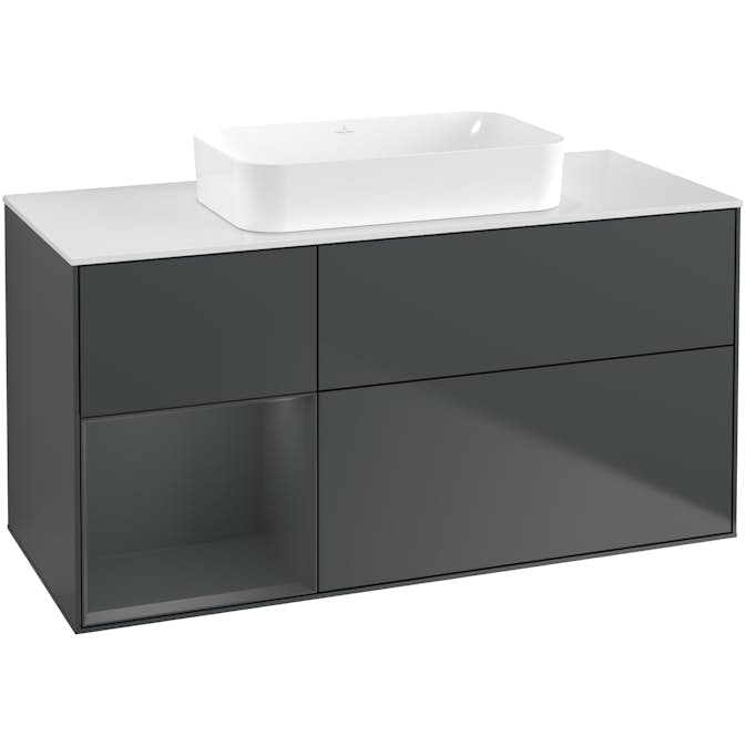 Tvättställsskåp Villeroy & Boch Finion med 3 Lådor Hylla och Bänkskiva för Fristående Tvättställ