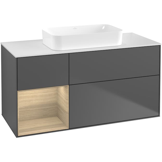 Tvättställsskåp Villeroy & Boch Finion med 3 Lådor Hylla och Bänkskiva för Fristående Tvättställ