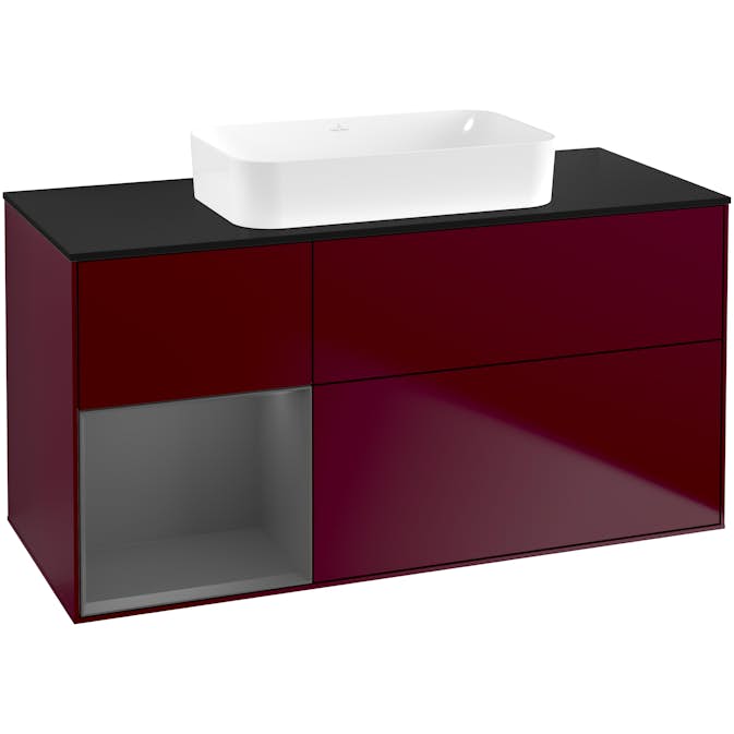 Tvättställsskåp Villeroy & Boch Finion med 3 Lådor Hylla och Bänkskiva för Fristående Tvättställ