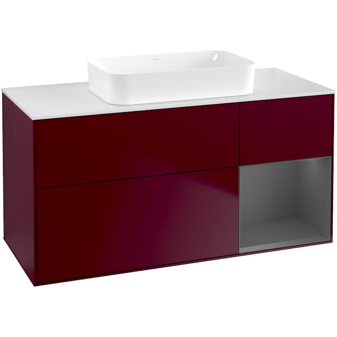 Tvättställsskåp Villeroy & Boch Finion med 3 Lådor Hylla och Bänkskiva för Fristående Tvättställ