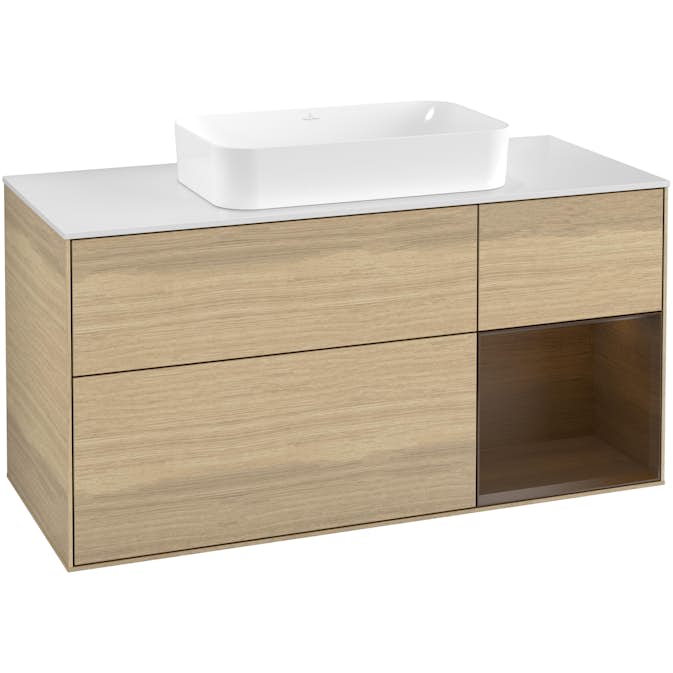 Tvättställsskåp Villeroy & Boch Finion med 3 Lådor Hylla och Bänkskiva för Fristående Tvättställ