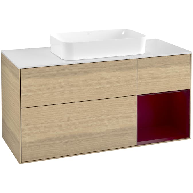 Tvättställsskåp Villeroy & Boch Finion med 3 Lådor Hylla och Bänkskiva för Fristående Tvättställ