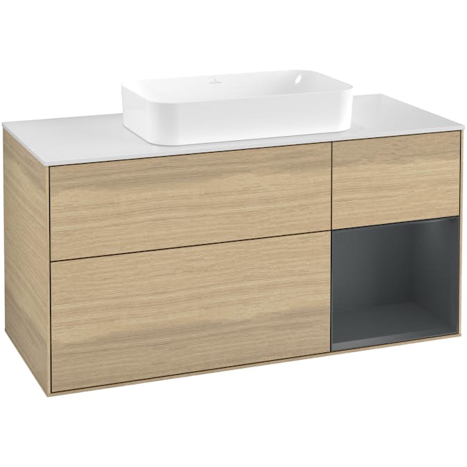 Tvättställsskåp Villeroy & Boch Finion med 3 Lådor Hylla och Bänkskiva för Fristående Tvättställ