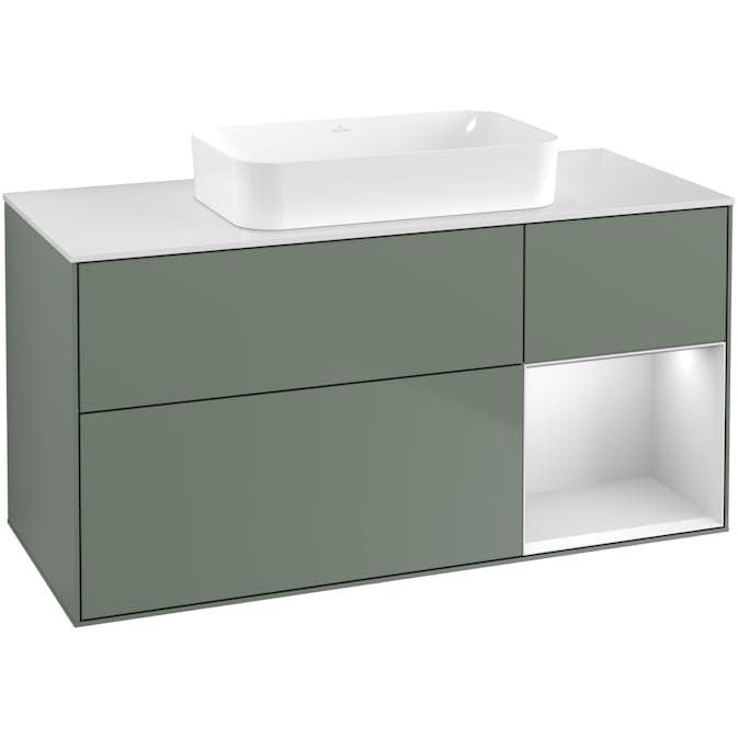 Tvättställsskåp Villeroy & Boch Finion med 3 Lådor Hylla och Bänkskiva för Fristående Tvättställ
