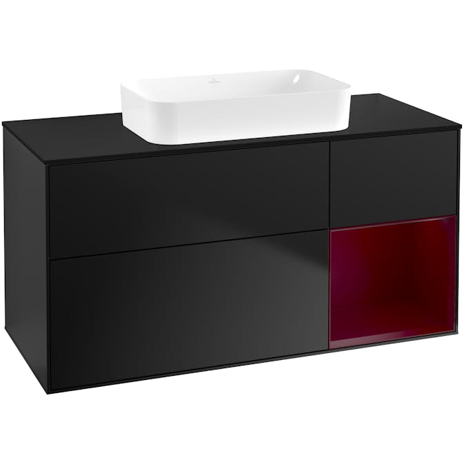 Tvättställsskåp Villeroy & Boch Finion med 3 Lådor Hylla och Bänkskiva för Fristående Tvättställ