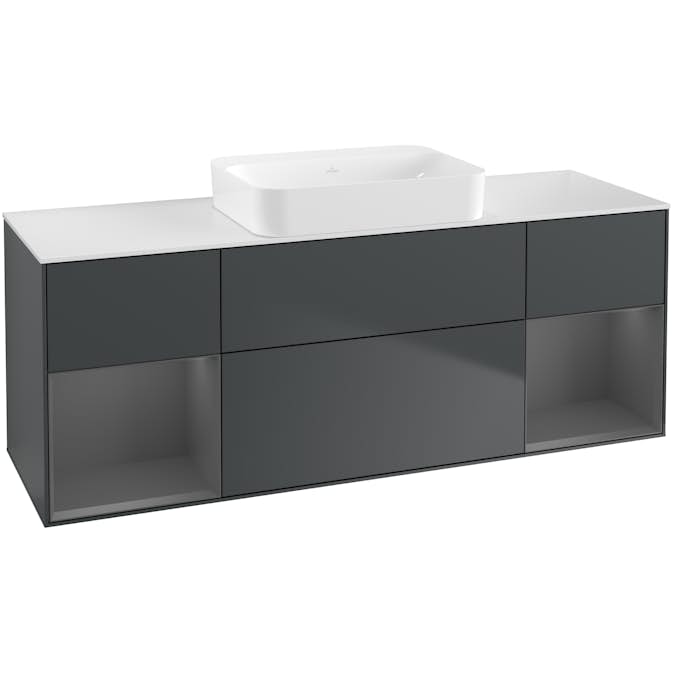 Tvättställsskåp Villeroy & Boch Finion med Två Hyllor och Bänkskiva för Fristående Tvättställ