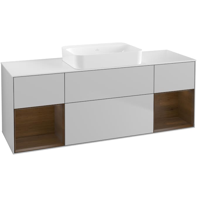 Tvättställsskåp Villeroy & Boch Finion med Två Hyllor och Bänkskiva för Fristående Tvättställ