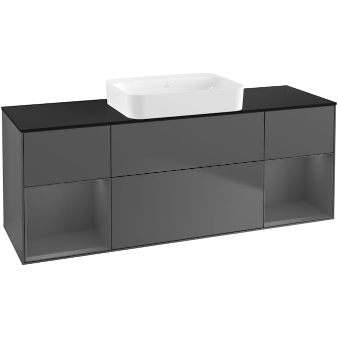 Tvättställsskåp Villeroy & Boch Finion med Två Hyllor och Bänkskiva för Fristående Tvättställ